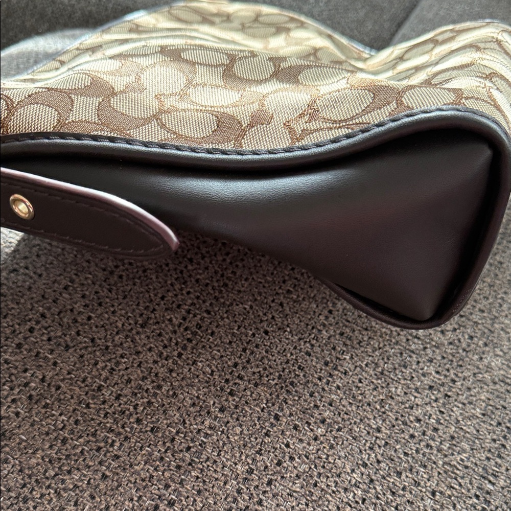 Coach Signature Tan and Brown Shoulder Bag - Picture 6 of 8